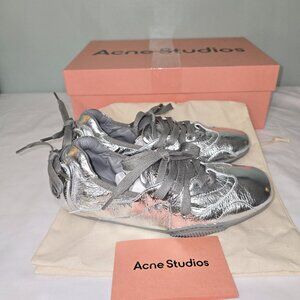 Acne Studios Lace-up Leather Shoes in Silver/Grey, Women's size 36, New in box